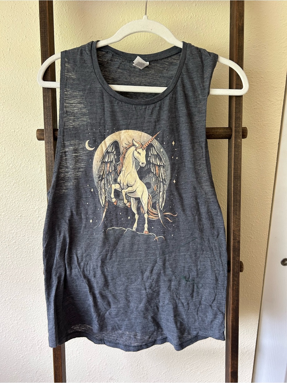 Unicorn Bella Canvas Charcoal Gray Relaxed Muscle Tank